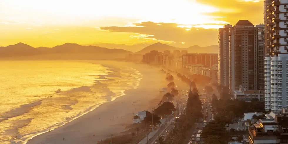 Por do sol no Rio de Janeiro.