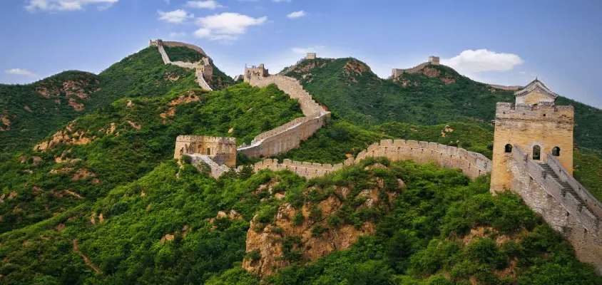 Imagem panorâmica da Grande Muralha da China